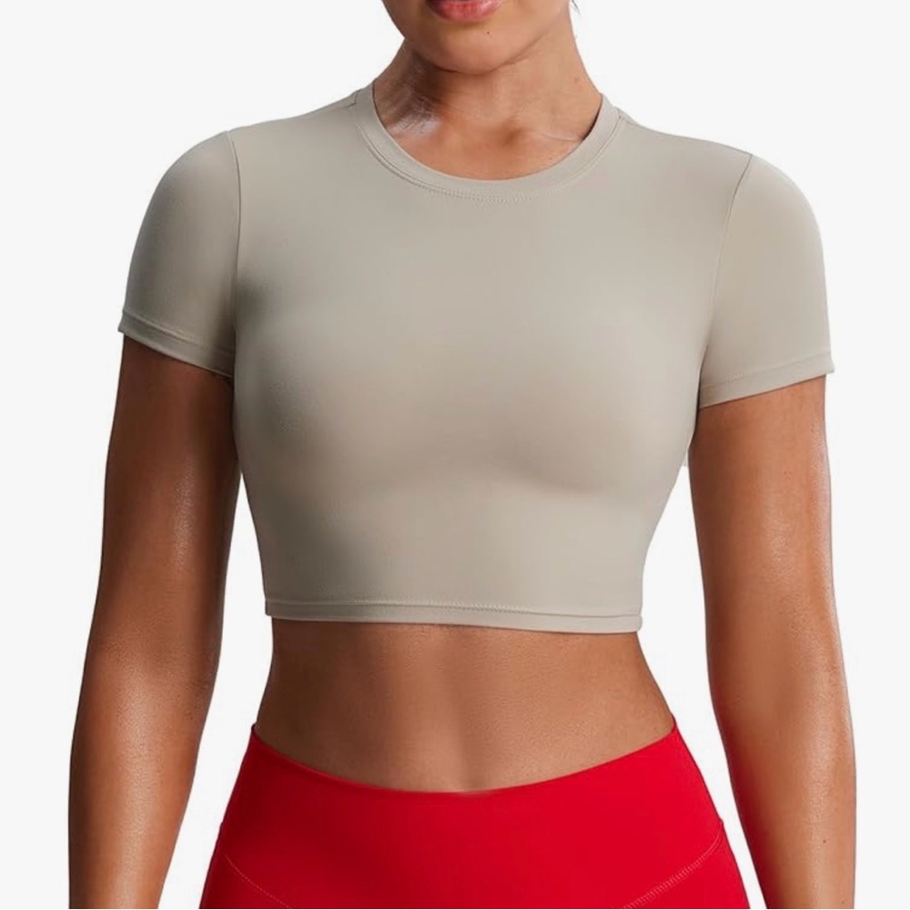 AOXJOX mink crop work out top size small